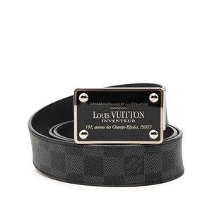 Pre-Loved Louis Vuitton Damier Graphite Inventeur Reversible Belt